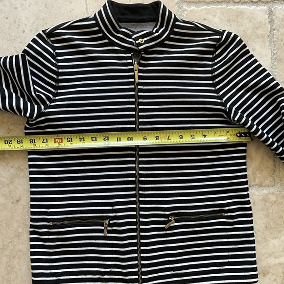 Ralph Lauren Black & White Reversible Striped Zip Up Knit Jacket P/M - Picture 5 of 9